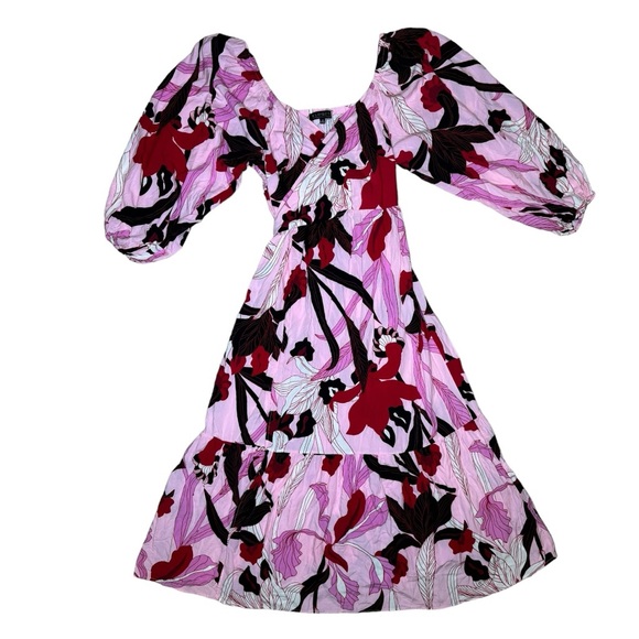 Eloquii Tropical Wrap Bodice Maxi Dress sz 20 NWT Pink Black - Picture 5 of 12